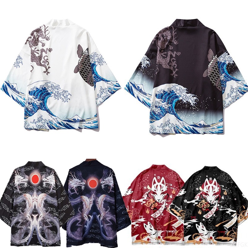 Sewing V - Kimono Cape imprimée Harajuku Haori de