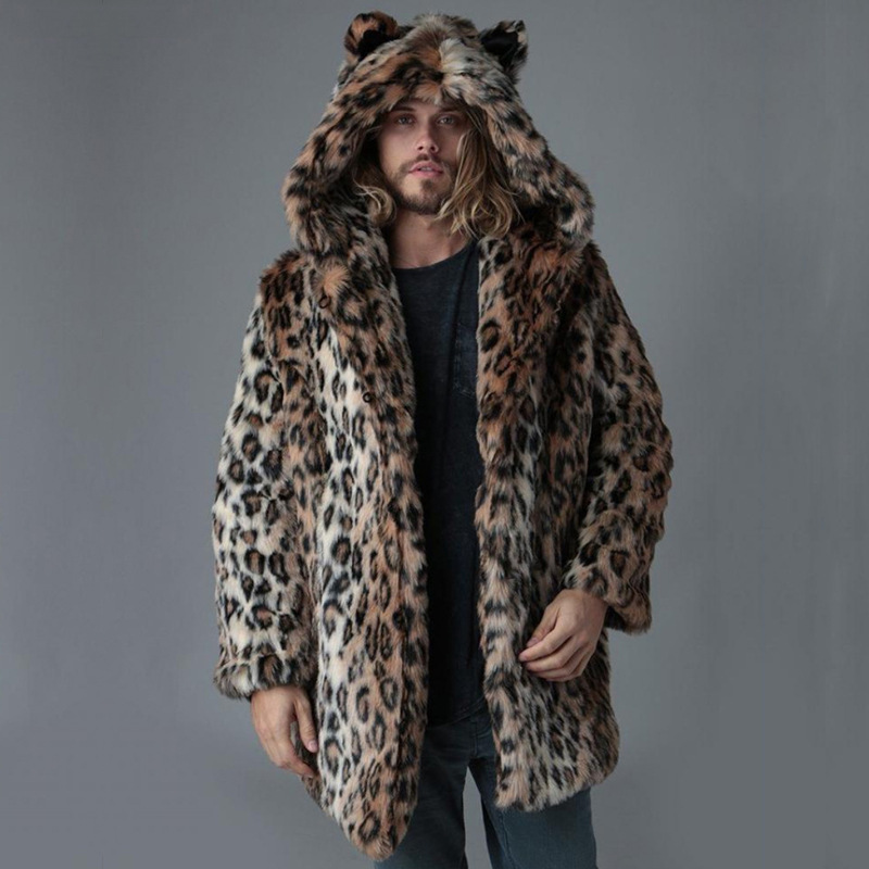 Sewing V - Hommes fausse fourrure veste hiver manteau