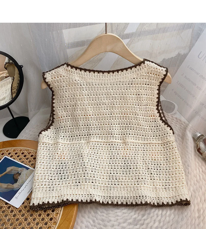 Gilet en tricot brodé floral p - Sewing Vest avis et prix